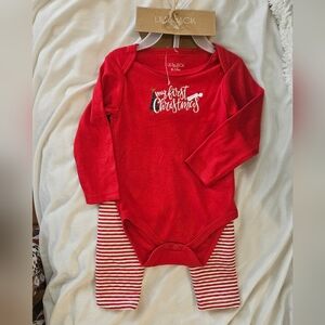 ✨️PRICE DROP✨️ NWT Lila & Jack 9-12 m My First Christmas CHRISTMAS PAJAMAS